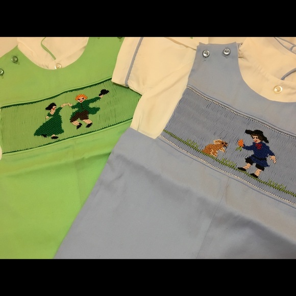 Spring, Summer, Easter Smocked Shortall 2 Set boys - Picture 5 of 6